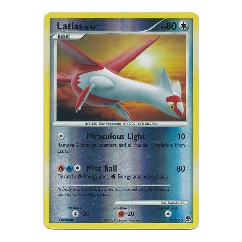 Latias 22/106 DP Great Encounters Reverse Holo Rare Pokemon Card NEAR MINT TCG