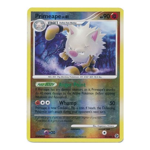 Primeape 27/106 DP Great Encounters Reverse Holo Rare Pokemon Card NEAR MINT TCG