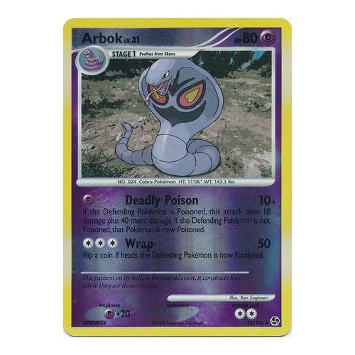 Arbok 33/106 DP Great Encounters Reverse Holo Uncommon Pokemon Card NEAR MINT TCG