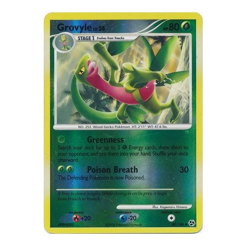 Grovyle 40/106 DP Great Encounters Reverse Holo Uncommon Pokemon Card NEAR MINT TCG