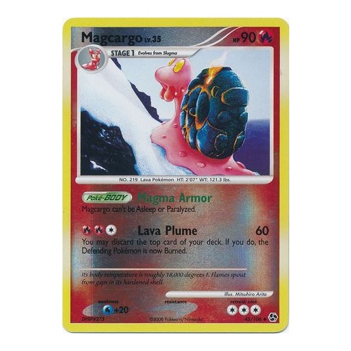 Magcargo 45/106 DP Great Encounters Reverse Holo Uncommon Pokemon Card NEAR MINT TCG