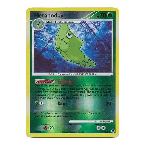 Metapod 47/106 DP Great Encounters Reverse Holo Uncommon Pokemon Card NEAR MINT TCG