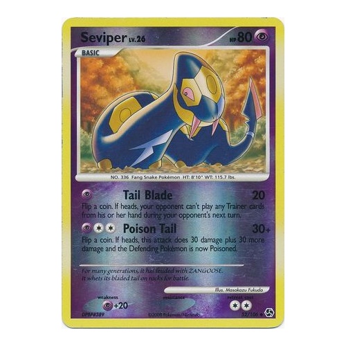 Seviper 52/106 DP Great Encounters Reverse Holo Uncommon Pokemon Card NEAR MINT TCG