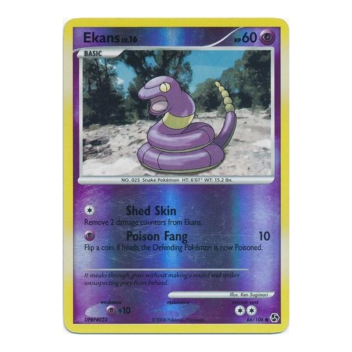 Ekans 66/106 DP Great Encounters Reverse Holo Common Pokemon Card NEAR MINT TCG