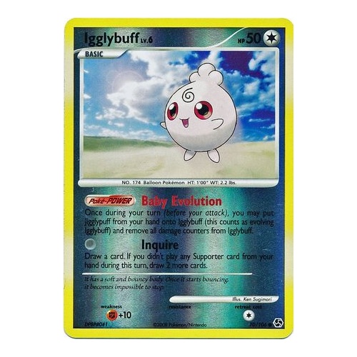 Igglybuff 70/106 DP Great Encounters Reverse Holo Common Pokemon Card NEAR MINT TCG