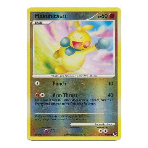Makuhita 78/106 DP Great Encounters Reverse Holo Common Pokemon Card NEAR MINT TCG