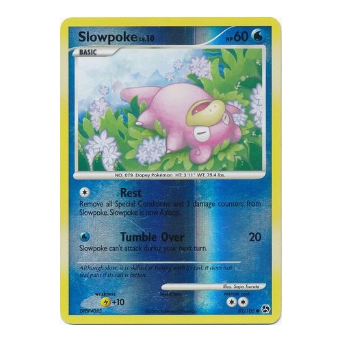 Slowpoke 82/106 DP Great Encounters Reverse Holo Common Pokemon Card NEAR MINT TCG