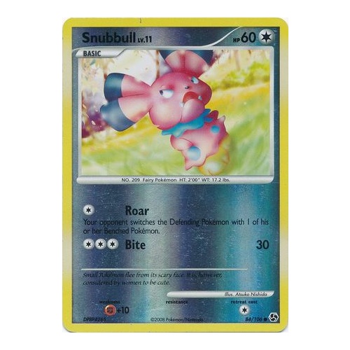 Snubbull 84/106 DP Great Encounters Reverse Holo Common Pokemon Card NEAR MINT TCG