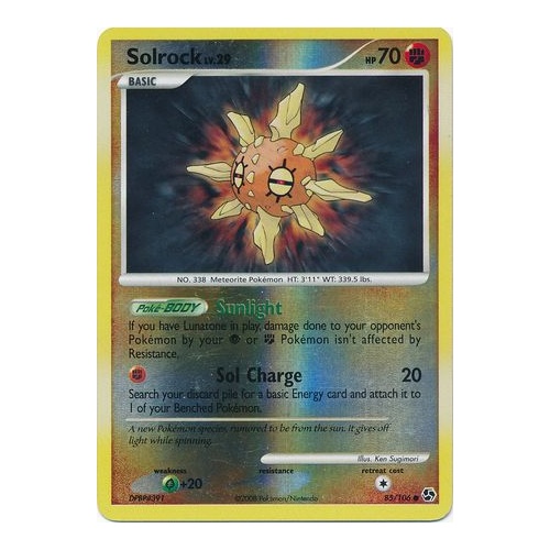Solrock 85/106 DP Great Encounters Reverse Holo Common Pokemon Card NEAR MINT TCG
