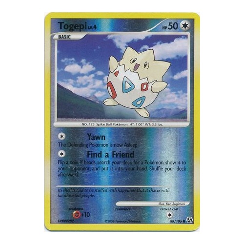 Togepi 88/106 DP Great Encounters Reverse Holo Common Pokemon Card NEAR MINT TCG