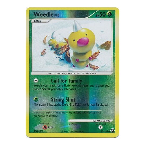 Weedle 93/106 DP Great Encounters Reverse Holo Common Pokemon Card NEAR MINT TCG