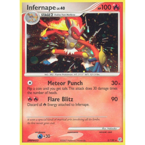Infernape 5/130 DP Base Set Holo Rare Pokemon Card NEAR MINT TCG