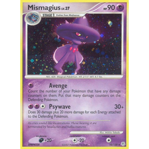 Mismagius 10/130 DP Base Set Holo Rare Pokemon Card NEAR MINT TCG