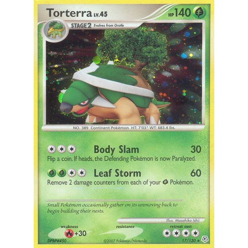 Torterra 17/130 DP Base Set Holo Rare Pokemon Card NEAR MINT TCG