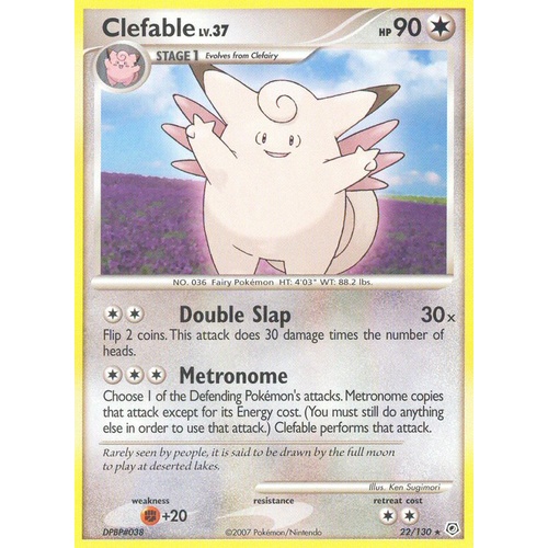 Clefable 22/130 DP Base Set Rare Pokemon Card NEAR MINT TCG