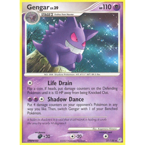 Gengar 27/130 DP Base Set Rare Pokemon Card NEAR MINT TCG