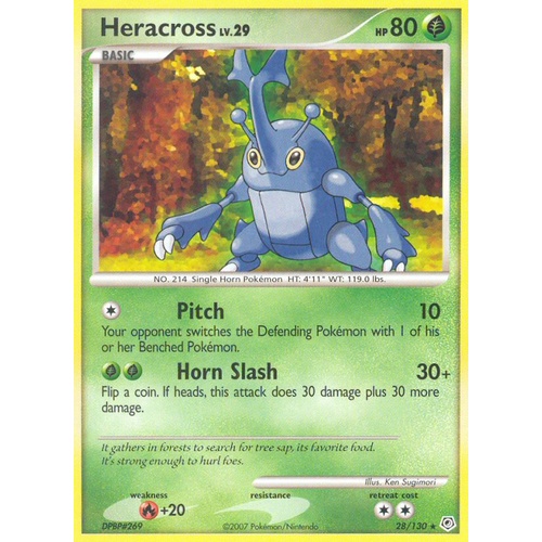 Heracross 28/130 DP Base Set Rare Pokemon Card NEAR MINT TCG