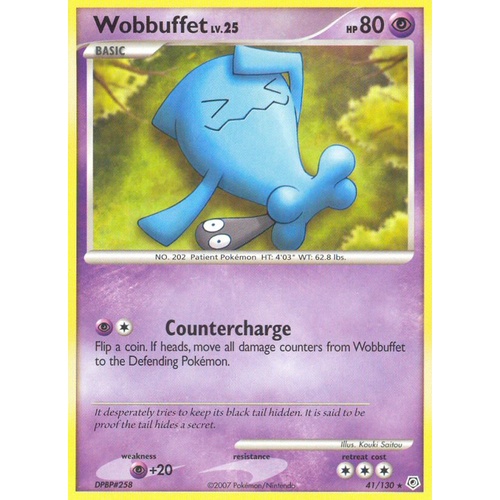 Wobbuffet 41/130 DP Base Set Rare Pokemon Card NEAR MINT TCG