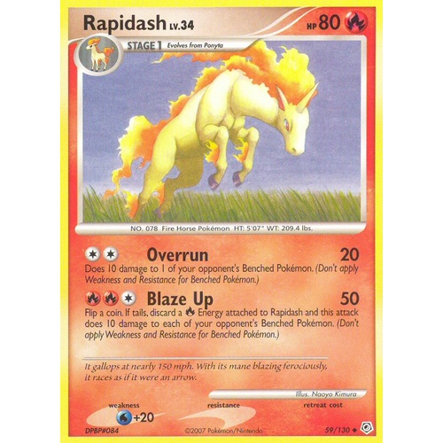 Rapidash 59/130 DP Base Set Uncommon Pokemon Card NEAR MINT TCG