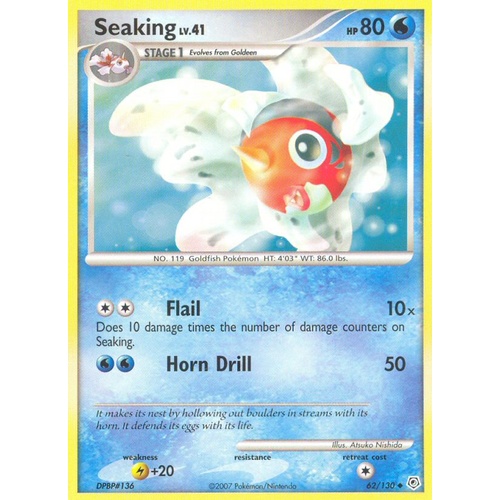 Seaking 62/130 DP Base Set Uncommon Pokemon Card NEAR MINT TCG