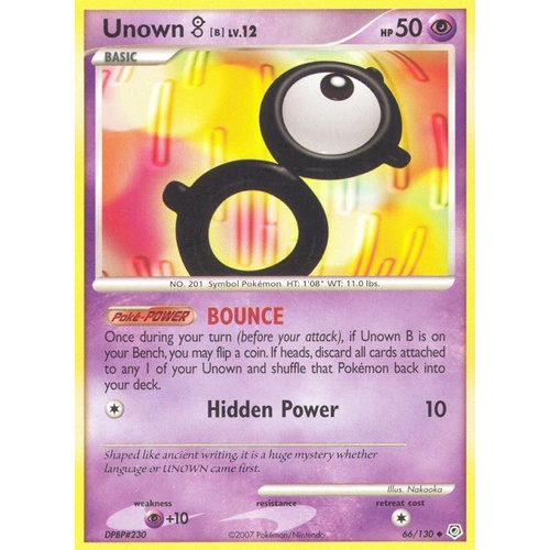 Unown B 66/130 DP Base Set Uncommon Pokemon Card NEAR MINT TCG