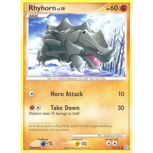 Rhyhorn 95/130 DP Base Set Common Pokemon Card NEAR MINT TCG