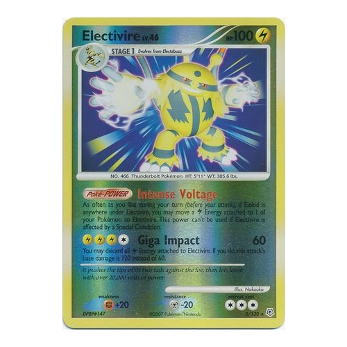 Electivire 3/130 DP Base Set Reverse Holo Rare Pokemon Card NEAR MINT TCG