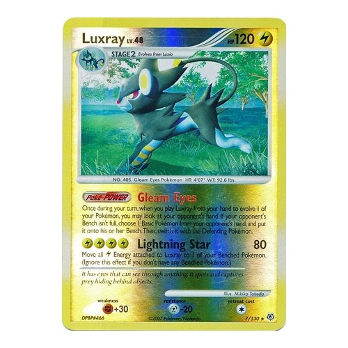 Luxray 7/130 DP Base Set Reverse Holo Rare Pokemon Card NEAR MINT TCG