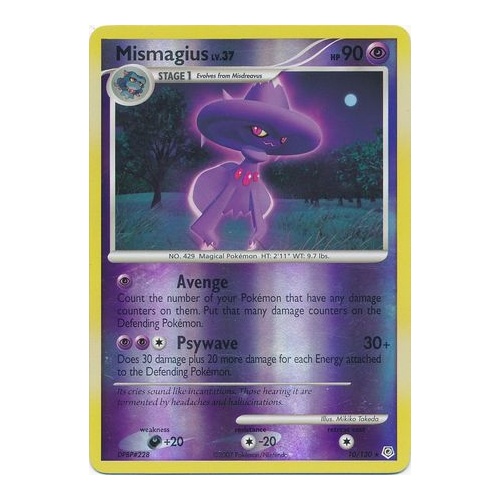 Mismagius 10/130 DP Base Set Reverse Holo Rare Pokemon Card NEAR MINT TCG