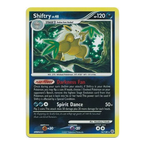 Shiftry 14/130 DP Base Set Reverse Holo Rare Pokemon Card NEAR MINT TCG