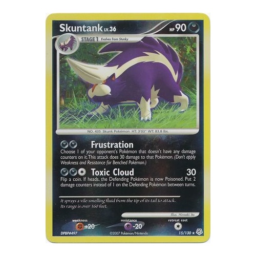 Skuntank 15/130 DP Base Set Reverse Holo Rare Pokemon Card NEAR MINT TCG