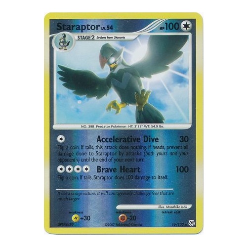 Staraptor 16/130 DP Base Set Reverse Holo Rare Pokemon Card NEAR MINT TCG