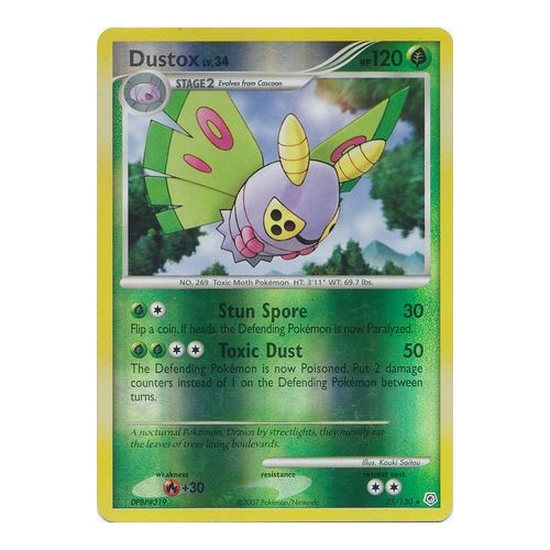 Dustox 25/130 DP Base Set Reverse Holo Rare Pokemon Card NEAR MINT TCG