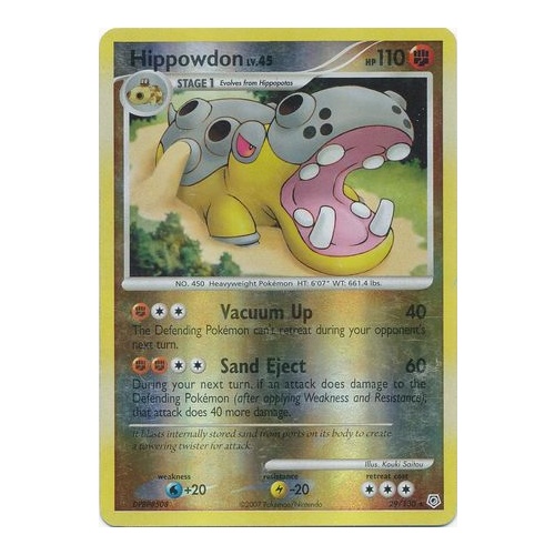 Hippowdon 29/130 DP Base Set Reverse Holo Rare Pokemon Card NEAR MINT TCG