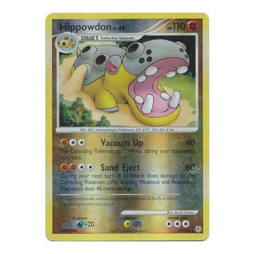 Hippowdon 29/130 DP Base Set Reverse Holo Rare Pokemon Card NEAR MINT TCG