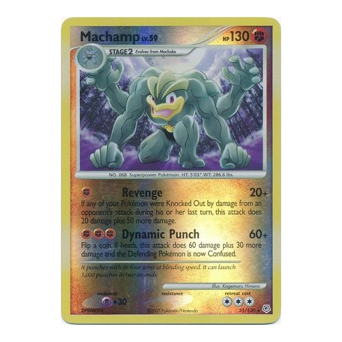 Machamp 31/130 DP Base Set Reverse Holo Rare Pokemon Card NEAR MINT TCG