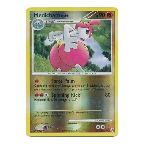 Medicham 32/130 DP Base Set Reverse Holo Rare Pokemon Card NEAR MINT TCG