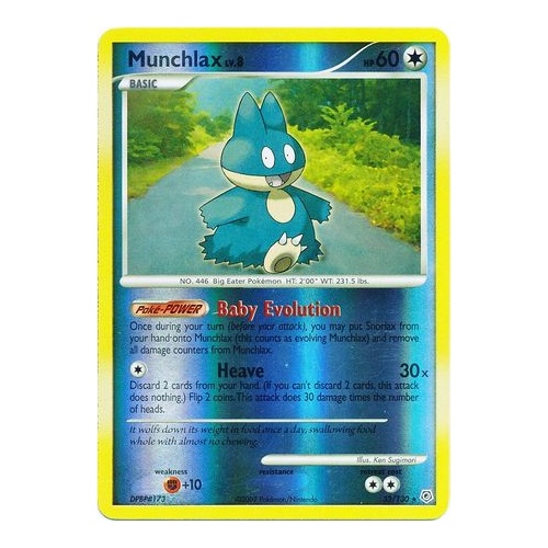 Munchlax 33/130 DP Base Set Reverse Holo Rare Pokemon Card NEAR MINT TCG