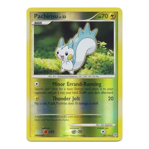 Pachirisu 35/130 DP Base Set Reverse Holo Rare Pokemon Card NEAR MINT TCG