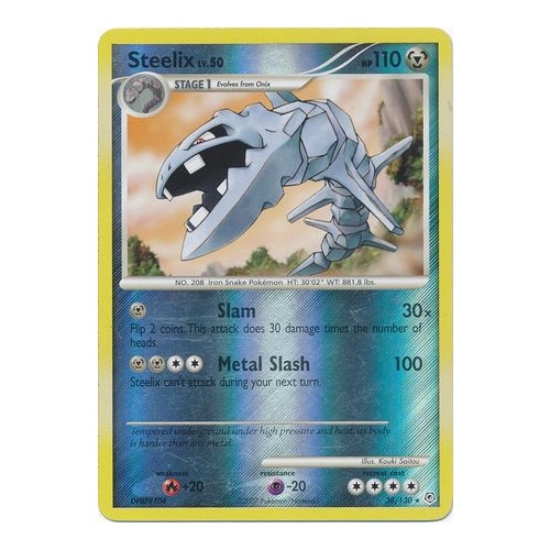 Steelix 38/130 DP Base Set Reverse Holo Rare Pokemon Card NEAR MINT TCG