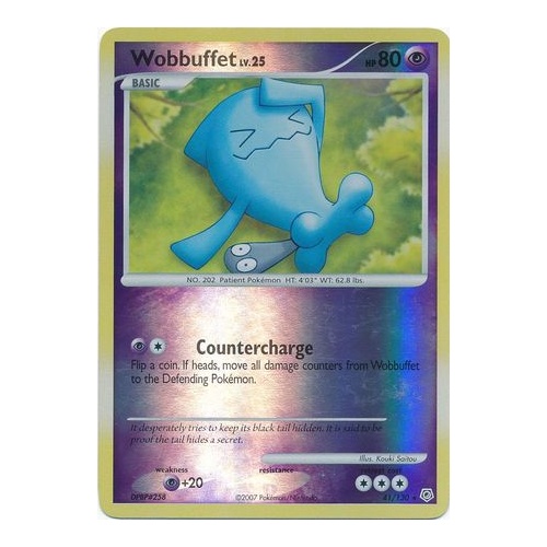 Wobbuffet 41/130 DP Base Set Reverse Holo Rare Pokemon Card NEAR MINT TCG
