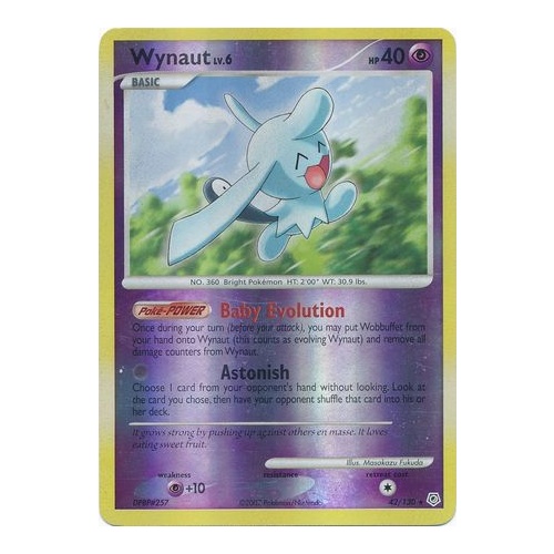 Wynaut 42/130 DP Base Set Reverse Holo Rare Pokemon Card NEAR MINT TCG