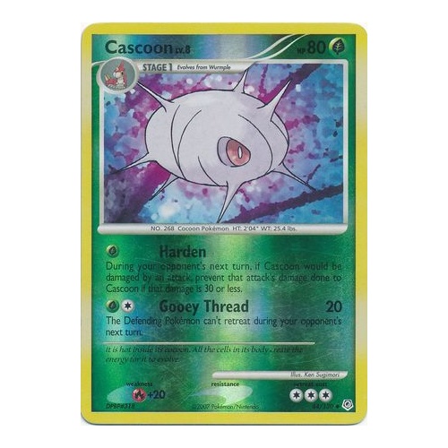 Cascoon 44/130 DP Base Set Reverse Holo Uncommon Pokemon Card NEAR MINT TCG