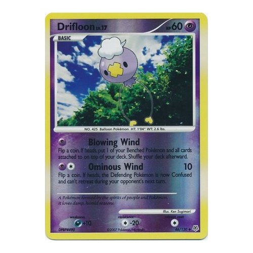 Drifloon 46/130 DP Base Set Reverse Holo Uncommon Pokemon Card NEAR MINT TCG