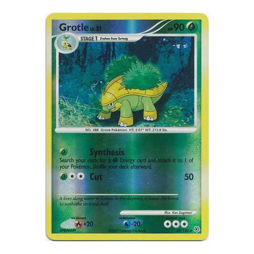 Grotle 49/130 DP Base Set Reverse Holo Uncommon Pokemon Card NEAR MINT TCG
