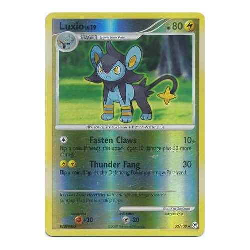 Luxio 52/130 DP Base Set Reverse Holo Uncommon Pokemon Card NEAR MINT TCG