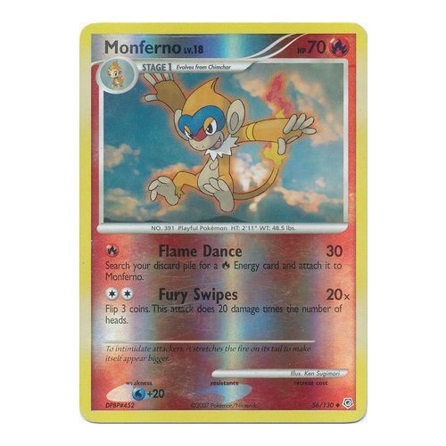 Monferno 56/130 DP Base Set Reverse Holo Uncommon Pokemon Card NEAR MINT TCG