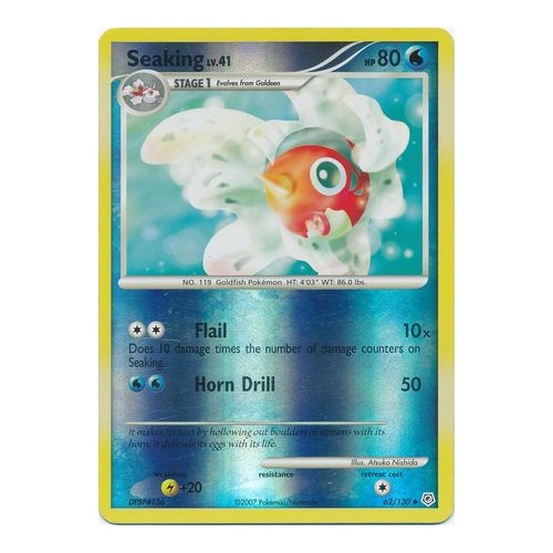 Seaking 62/130 DP Base Set Reverse Holo Uncommon Pokemon Card NEAR MINT TCG