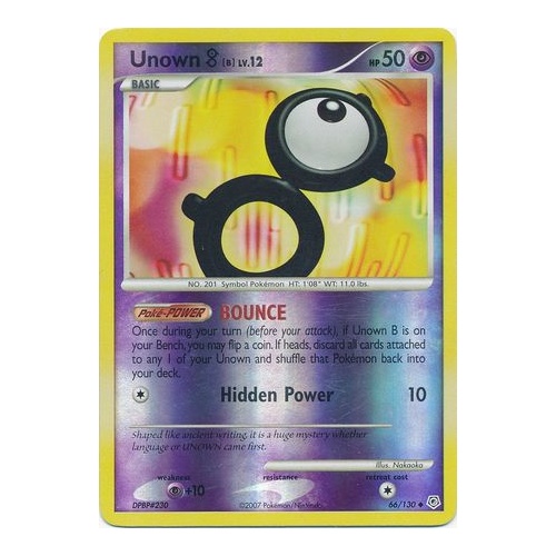 Unown B 66/130 DP Base Set Reverse Holo Uncommon Pokemon Card NEAR MINT TCG