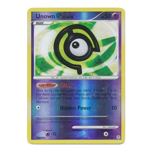 Unown C 67/130 DP Base Set Reverse Holo Uncommon Pokemon Card NEAR MINT TCG